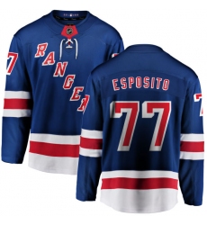 Youth New York Rangers #77 Phil Esposito Fanatics Branded Royal Blue Home Breakaway NHL Jersey