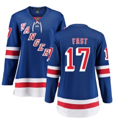 Women's New York Rangers #17 Jesper Fast Fanatics Branded Royal Blue Home Breakaway NHL Jersey