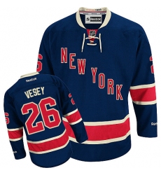 Men's Reebok New York Rangers #26 Jimmy Vesey Authentic Navy Blue Third NHL Jersey