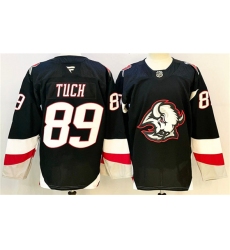 Men's Buffalo Sabres #89 Alex Tuch Black 2024-25 Alternate Stitched Hockey Jersey