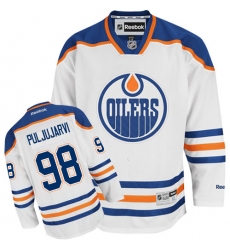 Men's Reebok Edmonton Oilers #98 Jesse Puljujarvi Authentic White Away NHL Jersey