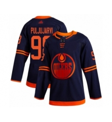 Youth Edmonton Oilers #98 Jesse Puljujarvi Authentic Navy Blue Alternate Hockey Jersey