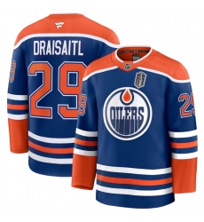 Men's Edmonton Oilers #29 Leon Draisaitl Royal 2025 Stanley Cup Final Stitched Hockey