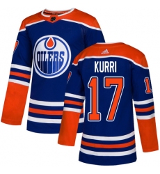 Youth Adidas Edmonton Oilers #17 Jari Kurri Authentic Royal Blue Alternate NHL Jersey
