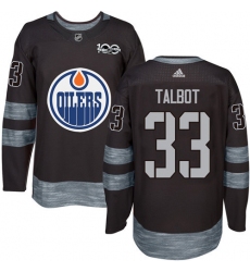 Men's Adidas Edmonton Oilers #33 Cam Talbot Authentic Black 1917-2017 100th Anniversary NHL Jersey