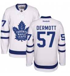Men's Reebok Toronto Maple Leafs #57 Travis Dermott Authentic White Away NHL Jersey