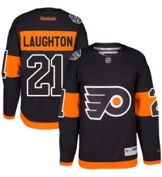 Youth Reebok Philadelphia Flyers #21 Scott Laughton Premier Black 2017 Stadium Series NHL Jersey