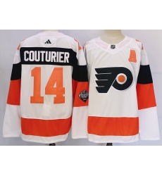 Men's Philadelphia Flyers #14 Sean Couturier White 2024 Stadium Series Stitched Jersey