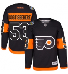 Men's Reebok Philadelphia Flyers #53 Shayne Gostisbehere Premier Black 2017 Stadium Series NHL Jersey