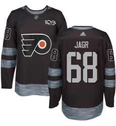 Men's Adidas Philadelphia Flyers #68 Jaromir Jagr Authentic Black 1917-2017 100th Anniversary NHL Jersey