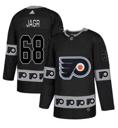 Men's Adidas Philadelphia Flyers #68 Jaromir Jagr Authentic Black Team Logo Fashion NHL Jersey