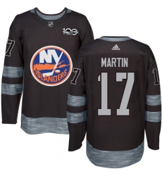 Men's Adidas New York Islanders #17 Matt Martin Premier Black 1917-2017 100th Anniversary NHL Jersey