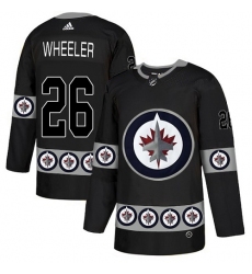 Men's Adidas Winnipeg Jets #26 Blake Wheeler Authentic Black Team Logo Fashion NHL Jersey