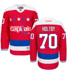 Women's Reebok Washington Capitals #70 Braden Holtby Premier Red Third NHL Jersey
