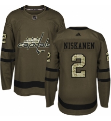 Men's Adidas Washington Capitals #2 Matt Niskanen Authentic Green Salute to Service NHL Jersey