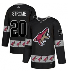 Men's Adidas Arizona Coyotes #20 Dylan Strome Authentic Black Team Logo Fashion NHL Jersey