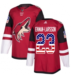 Men's Adidas Arizona Coyotes #23 Oliver Ekman-Larsson Authentic Red USA Flag Fashion NHL Jersey