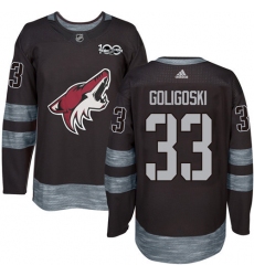 Men's Adidas Arizona Coyotes #33 Alex Goligoski Premier Black 1917-2017 100th Anniversary NHL Jersey