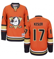 Men's Reebok Anaheim Ducks #17 Ryan Kesler Premier Orange Third NHL Jersey