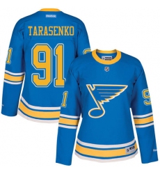 Women's Reebok St. Louis Blues #91 Vladimir Tarasenko Premier Blue 2017 Winter Classic NHL Jersey