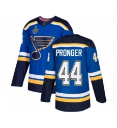Men's St. Louis Blues #44 Chris Pronger Authentic Royal Blue Home 2019 Stanley Cup Final Bound Hockey Jersey