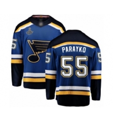Youth St. Louis Blues #55 Colton Parayko Fanatics Branded Royal Blue Home Breakaway 2019 Stanley Cup Champions Hockey Jersey