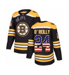 Youth Boston Bruins #24 Terry O'Reilly Authentic Black USA Flag Fashion 2019 Stanley Cup Final Bound Hockey Jersey