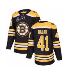 Youth Boston Bruins #41 Jaroslav Halak Authentic Black Home 2019 Stanley Cup Final Bound Hockey Jersey