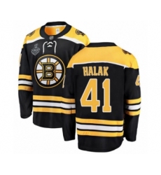 Youth Boston Bruins #41 Jaroslav Halak Authentic Black Home Fanatics Branded Breakaway 2019 Stanley Cup Final Bound Hockey Jersey