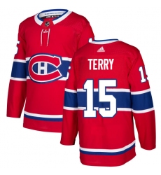 Men's Adidas Montreal Canadiens #15 Chris Terry Premier Red Home NHL Jersey