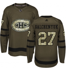 Youth Adidas Montreal Canadiens #27 Alex Galchenyuk Premier Green Salute to Service NHL Jersey
