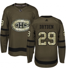 Men's Adidas Montreal Canadiens #29 Ken Dryden Premier Green Salute to Service NHL Jersey