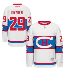 Men's Reebok Montreal Canadiens #29 Ken Dryden Premier White 2016 Winter Classic NHL Jersey