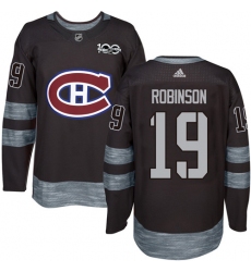 Men's Adidas Montreal Canadiens #19 Larry Robinson Authentic Black 1917-2017 100th Anniversary NHL Jersey