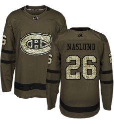 Men's Adidas Montreal Canadiens #26 Mats Naslund Premier Green Salute to Service NHL Jersey