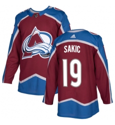 Men's Adidas Colorado Avalanche #19 Joe Sakic Premier Burgundy Red Home NHL Jersey