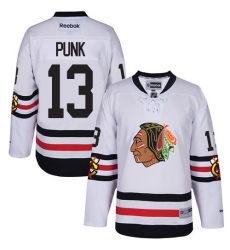Men's Reebok Chicago Blackhawks #13 CM Punk Premier White 2017 Winter Classic NHL Jersey