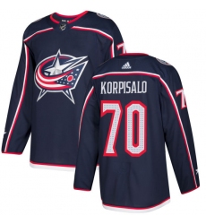 Youth Adidas Columbus Blue Jackets #70 Joonas Korpisalo Premier Navy Blue Home NHL Jersey