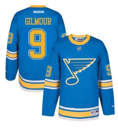 Men's Reebok St. Louis Blues #9 Doug Gilmour Authentic Blue 2017 Winter Classic NHL Jersey