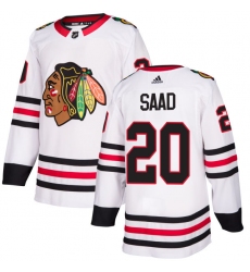 Youth Adidas Chicago Blackhawks #20 Brandon Saad Authentic White Away NHL Jersey