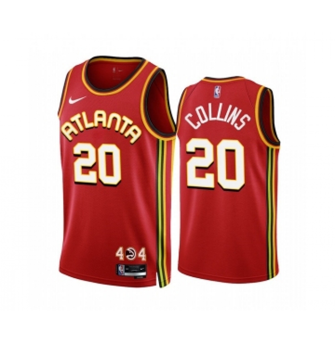 Men's Atlanta Hawks #20 John Collins 2022-23 Red Icon Edition Stitched Jersey