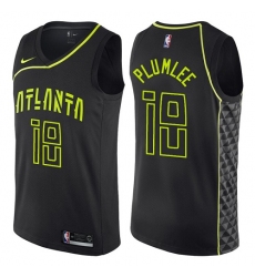 Men's Nike Atlanta Hawks #18 Miles Plumlee Authentic Black NBA Jersey - City Edition