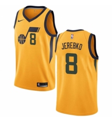 Men's Nike Utah Jazz #8 Jonas Jerebko Authentic Gold NBA Jersey Statement Edition