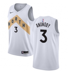 Men's Nike Toronto Raptors #3 OG Anunoby Swingman White NBA Jersey - City Edition