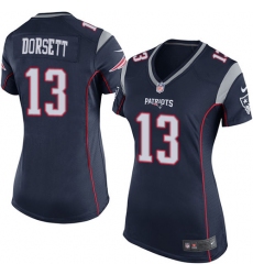 Women's Nike New England Patriots #13 Phillip Dorsett Game Navy Blue Team Color NFL Jersey