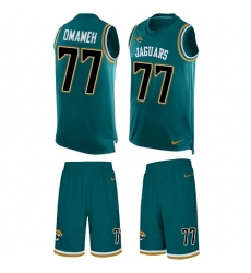 Men's Nike Jacksonville Jaguars #77 Patrick Omameh Limited Teal Green Tank Top Suit NFL Jersey