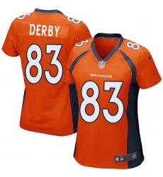 Women's Nike Denver Broncos #83 A.J. Derby Game Orange Team Color NFL Jersey