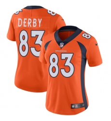 Women's Nike Denver Broncos #83 A.J. Derby Orange Team Color Vapor Untouchable Elite Player NFL Jersey