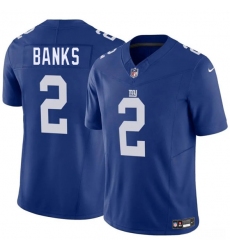 Men's New York Giants #2 Deonte Banks Blue 2025 F.U.S.E. Vapor Untouchable Limited Football Stitched Jersey