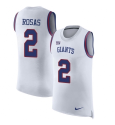 Men's Nike New York Giants #2 Aldrick Rosas White Rush Player Name & Number Tank Top NFL Jersey